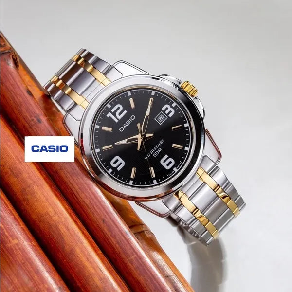 Casio MTP-1314SG-1AVDF férfi karóra, 43 mm, acél, WR50, fekete számlap