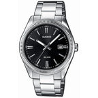Casio MTP-1302PD-1A1 férfi karóra, rozsdamentes acél szíj, fekete számlap, WR50