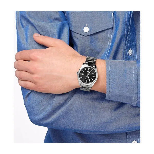 Casio MTP-1302PD-1A1 férfi karóra, rozsdamentes acél szíj, fekete számlap, WR50
