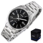 Casio MTP-1302PD-1A1 férfi karóra, rozsdamentes acél szíj, fekete számlap, WR50