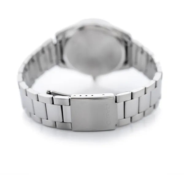 Casio MTP-1302PD-1A1 férfi karóra, rozsdamentes acél szíj, fekete számlap, WR50