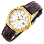 Casio MTP-1183Q-7ADF férfi karóra, arany tok, fehér számlap, barna bőr, 38 mm