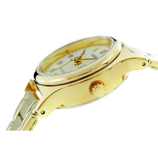 Casio LTP-V006G-9BUDF női karóra, arany, acél szíj, dátum, WR30