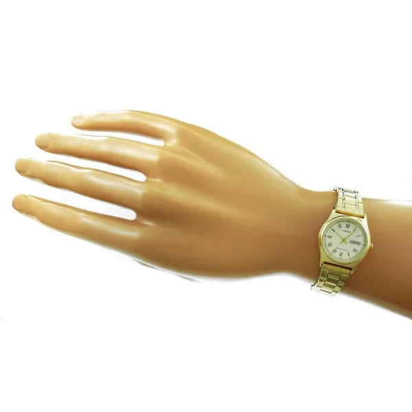 Casio LTP-V006G-9BUDF női karóra, arany, acél szíj, dátum, WR30