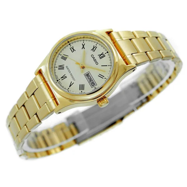 Casio LTP-V006G-9BUDF női karóra, arany, acél szíj, dátum, WR30