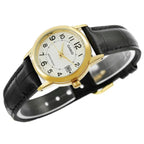 Casio LTP-V002GL-7BUDF női karóra, arany tok, fehér számlap, bőr szíj, WR30
