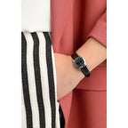 Casio LTP-V001L-1B női karóra, fekete bőr szíj, fekete számlap, 24 mm, WR30