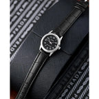 Casio LTP-V001L-1B női karóra, fekete bőr szíj, fekete számlap, 24 mm, WR30