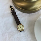 Casio LTP-V001GL-9B női karóra, arany számlap, barna bőr szíj, WR30