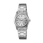 Casio LTP-V001D-7BUDF női karóra, ezüst acél, kvarc, WR30, 25 mm, díszdoboz