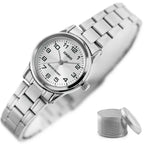 Casio LTP-V001D-7BUDF női karóra, ezüst acél, kvarc, WR30, 25 mm, díszdoboz