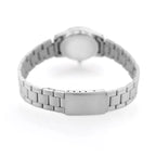 Casio LTP-V001D-1B női karóra, ezüst acélszíj, fekete számlap, WR30