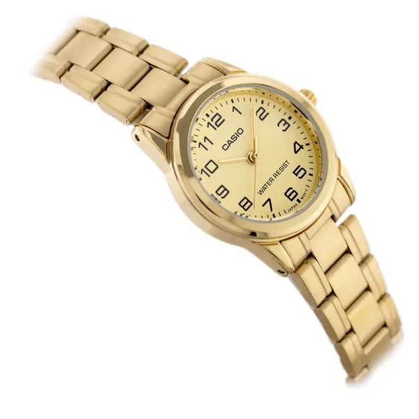 Casio LTP-V001G-9B női karóra, arany, acél szíj, 25 mm, WR30 + díszdoboz