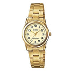 Casio LTP-V001G-9B női karóra, arany, acél szíj, 25 mm, WR30 + díszdoboz