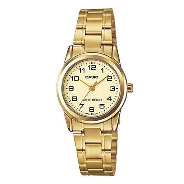Casio LTP-V001G-9B női karóra, arany, acél szíj, 25 mm, WR30 + díszdoboz