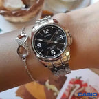Casio LTP-1314D-1AVDF női karóra, fekete számlap, acél szíj, 32 mm, WR50