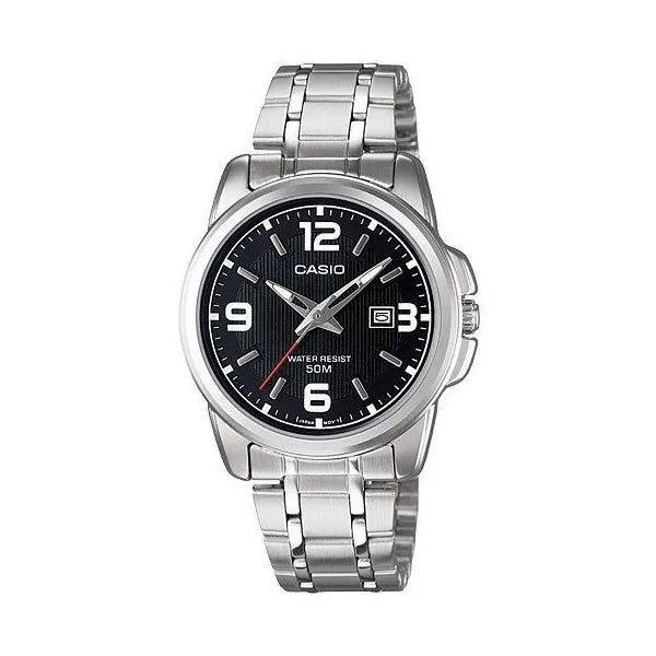 Casio LTP-1314D-1AVDF női karóra, fekete számlap, acél szíj, 32 mm, WR50