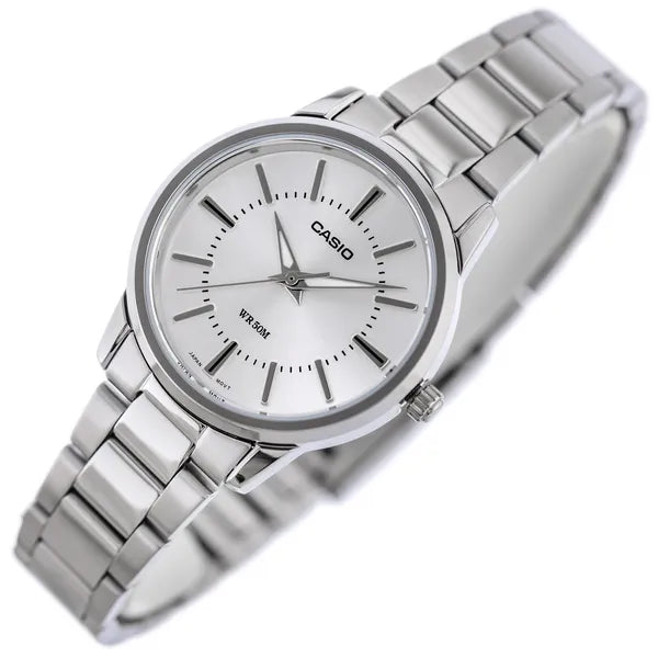 Casio LTP-1303D-7AVDF női karóra, ezüst acél, 30 mm, WR50 + díszdoboz