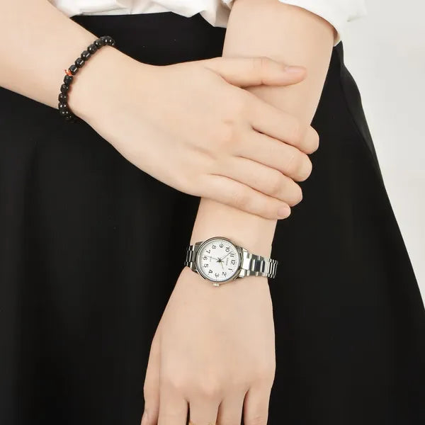 Casio LTP-1303D-7BVDF női karóra, 30 mm, rozsdamentes acél szíj, fehér számlap, WR50