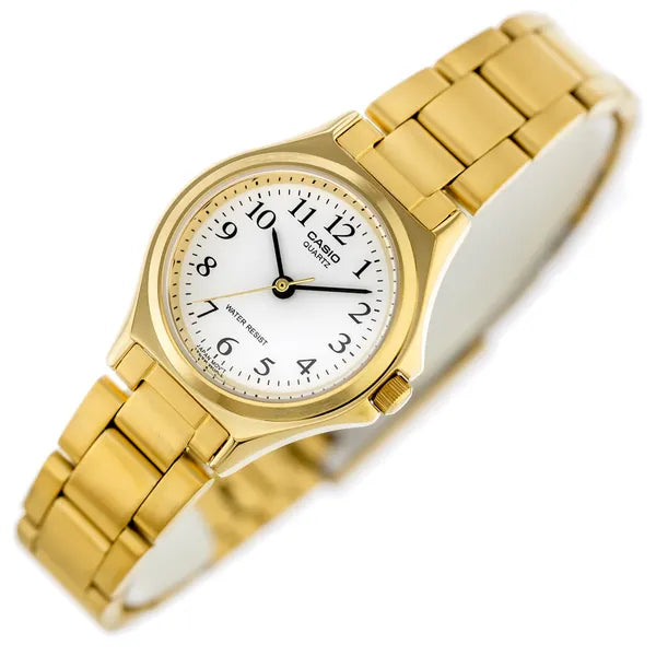 Casio LTP-1130N-7B női karóra, kvarc, acél, arany-ezüst, fehér számlap, WR30