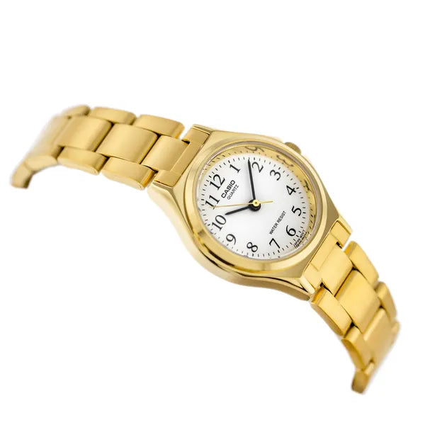 Casio LTP-1130N-7B női karóra, kvarc, acél, arany-ezüst, fehér számlap, WR30