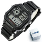 Casio férfi digitális karóra AE-1200WH-1AVCF, WR100, világidő, fekete