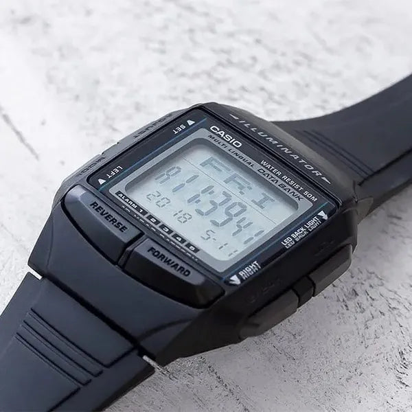 Casio Vintage DB-36-1AVCR férfi digitális óra, fekete, WR50, Databank, díszdoboz