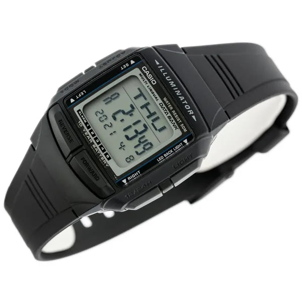 Casio Vintage DB-36-1AVCR férfi digitális óra, fekete, WR50, Databank, díszdoboz