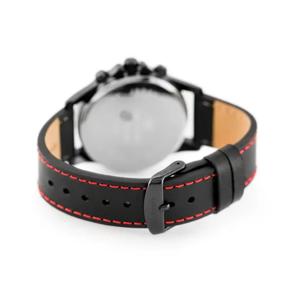 Férfi karóra G. Rossi, Miyota kvarc, fekete bőr szíj, WR30, 44 mm