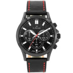 Férfi karóra G. Rossi, Miyota kvarc, fekete bőr szíj, WR30, 44 mm