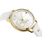 Tommy Hilfiger 1782018 női karóra, arany tok, fehér bőrszíj, ezüst számlap