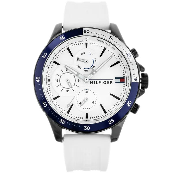 Tommy Hilfiger 1791723 férfi karóra, 46 mm, kvarc, WR50, fehér számlap
