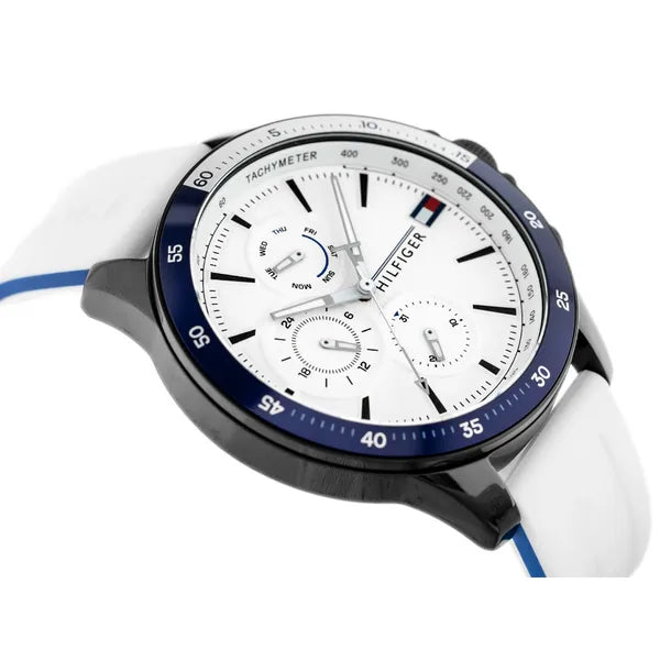 Tommy Hilfiger 1791723 férfi karóra, 46 mm, kvarc, WR50, fehér számlap