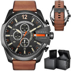 Diesel Mega Chief férfi karóra DZ4343, 51 mm, kvarc, kronográf, WR100, bőr szíj