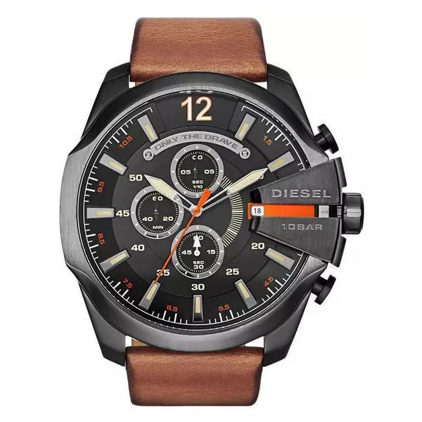Diesel Mega Chief férfi karóra DZ4343, 51 mm, kvarc, kronográf, WR100, bőr szíj
