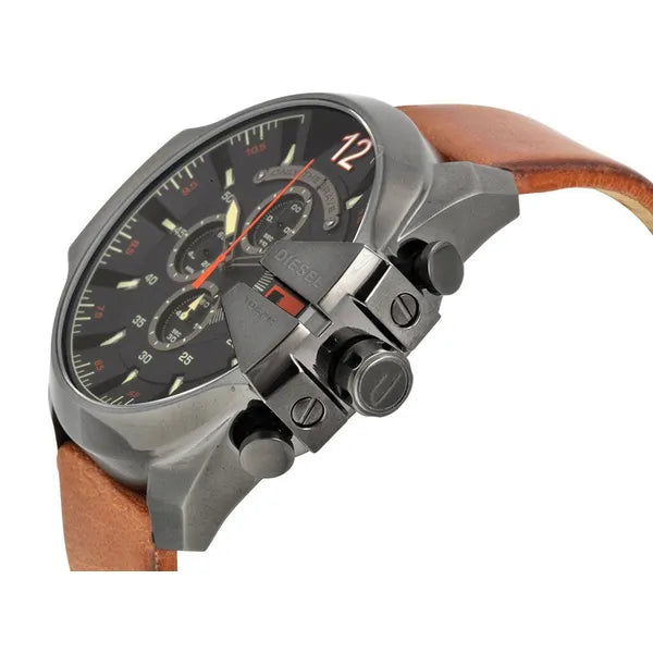 Diesel Mega Chief férfi karóra DZ4343, 51 mm, kvarc, kronográf, WR100, bőr szíj