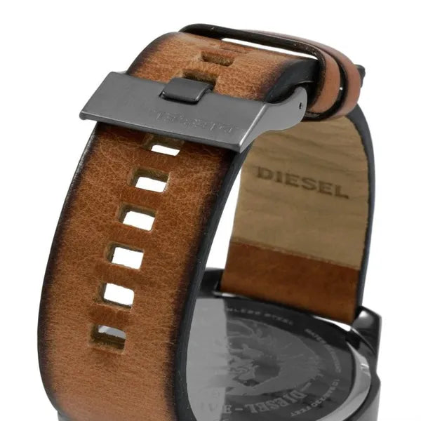 Diesel Mega Chief férfi karóra DZ4343, 51 mm, kvarc, kronográf, WR100, bőr szíj