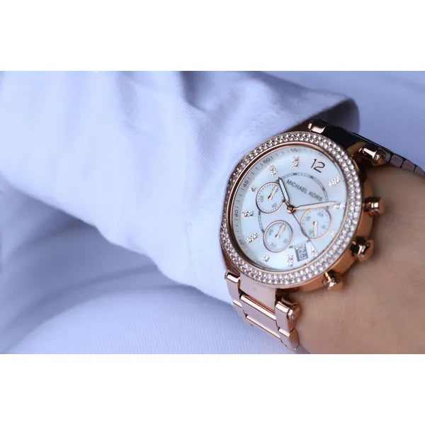 Michael Kors Parker MK5491 női karóra, rozéarany, acél, 39 mm, WR100