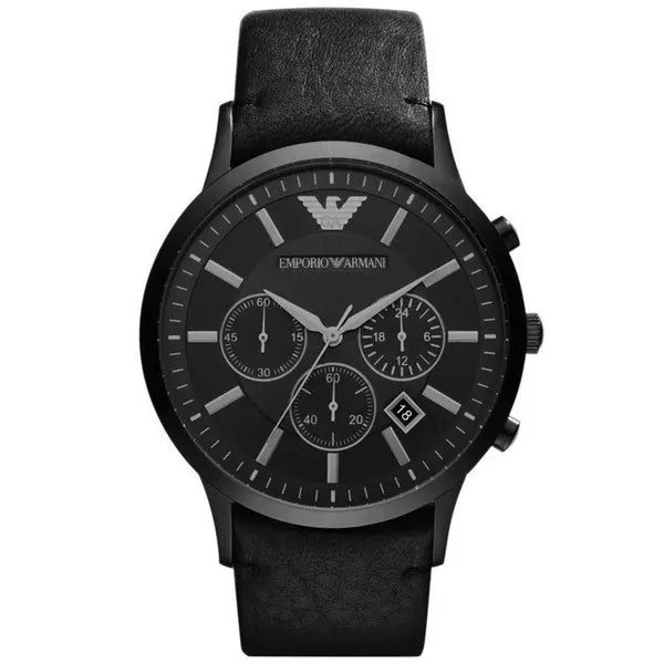Emporio Armani férfi karóra Renato AR2461, fekete bőr, kronográf, WR50