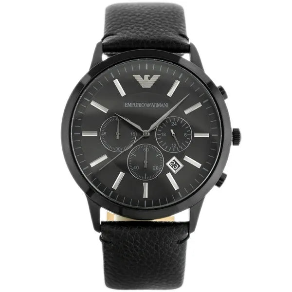 Emporio Armani férfi karóra Renato AR2461, fekete bőr, kronográf, WR50