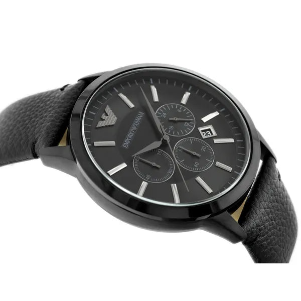Emporio Armani férfi karóra Renato AR2461, fekete bőr, kronográf, WR50