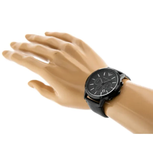 Emporio Armani férfi karóra Renato AR2461, fekete bőr, kronográf, WR50