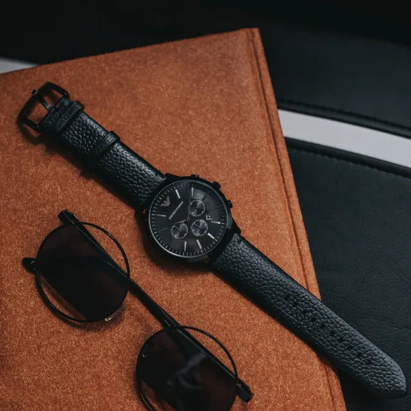Emporio Armani férfi karóra Renato AR2461, fekete bőr, kronográf, WR50