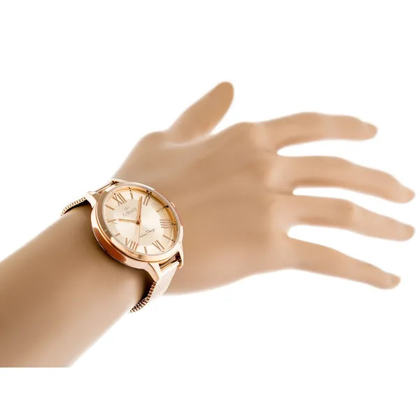G. Rossi női karóra, rózsaarany, 32 mm számlap, kvarc, WR30, fém szíj