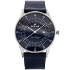 G. Rossi 7028A4-6F1 férfi karóra, kék számlap, bőr szíj, 43 mm, Miyota