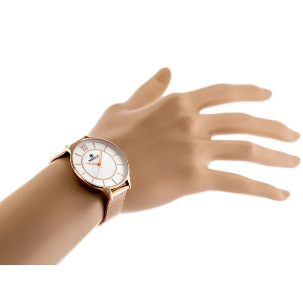 Perfect F346-7 női karóra, rózsaarany, kvarc, 36 mm, WR30 + díszdoboz