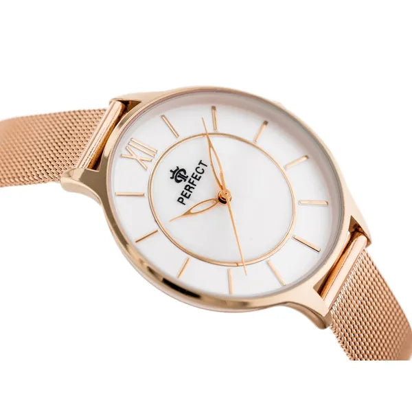 Perfect F346-7 női karóra, rózsaarany, kvarc, 36 mm, WR30 + díszdoboz
