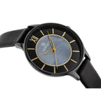 Perfect E346-6 női kvarc karóra, fekete bőrszíj, 36×43 mm, WR30