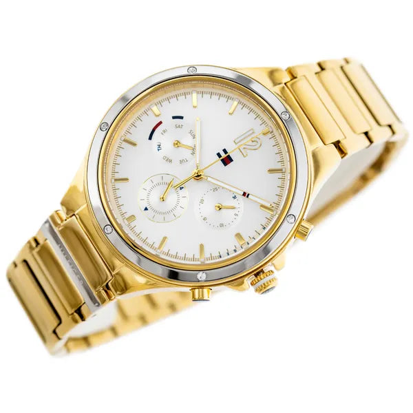 Tommy Hilfiger Eve női karóra 39 mm, kvarc, arany/ezüst, acél, WR30