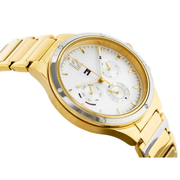 Tommy Hilfiger Eve női karóra 39 mm, kvarc, arany/ezüst, acél, WR30